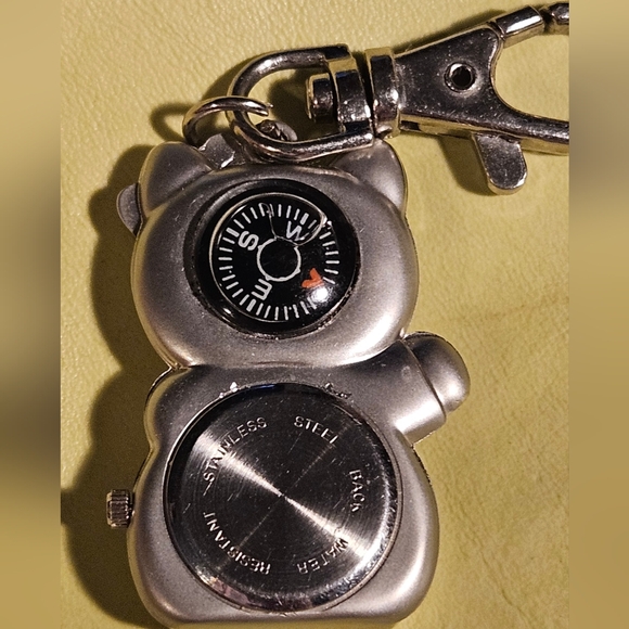 Hello Kitty Watch-Compass Silver Tone New Battery Works Great